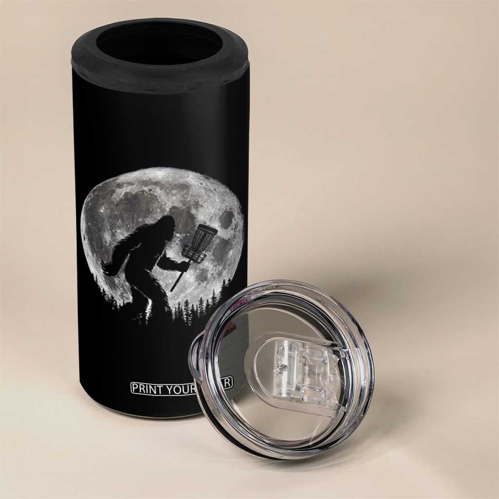 Disc Golf Bigfoot 4 in 1 Can Cooler Tumbler Funny Cool Full Moon & Trees Sasquatch TS10 Print Your Wear