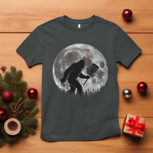 Disc Golf Bigfoot T Shirt Funny Cool Full Moon & Trees Sasquatch TS10 Dark Heather Print Your Wear