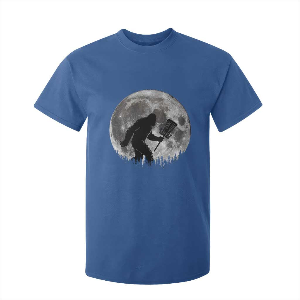 Disc Golf Bigfoot T Shirt For Kid Funny Cool Full Moon & Trees Sasquatch TS10 Royal Blue Print Your Wear