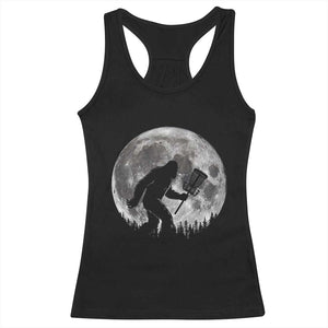 Disc Golf Bigfoot Racerback Tank Top Funny Cool Full Moon & Trees Sasquatch TS10 Black Print Your Wear