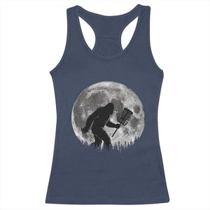 Disc Golf Bigfoot Racerback Tank Top Funny Cool Full Moon & Trees Sasquatch - Print Your Wear