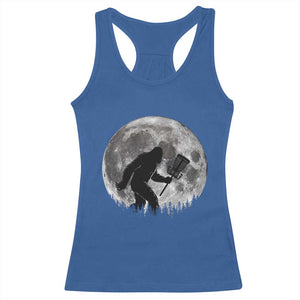 Disc Golf Bigfoot Racerback Tank Top Funny Cool Full Moon & Trees Sasquatch - Print Your Wear