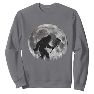 Disc Golf Bigfoot Sweatshirt Funny Cool Full Moon & Trees Sasquatch TS10 Charcoal Print Your Wear