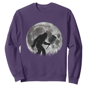 Disc Golf Bigfoot Sweatshirt Funny Cool Full Moon & Trees Sasquatch TS10 Purple Print Your Wear