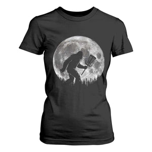 Disc Golf Bigfoot T Shirt For Women Funny Cool Full Moon & Trees Sasquatch TS10 Black Print Your Wear
