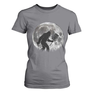 Disc Golf Bigfoot T Shirt For Women Funny Cool Full Moon & Trees Sasquatch TS10 Charcoal Print Your Wear