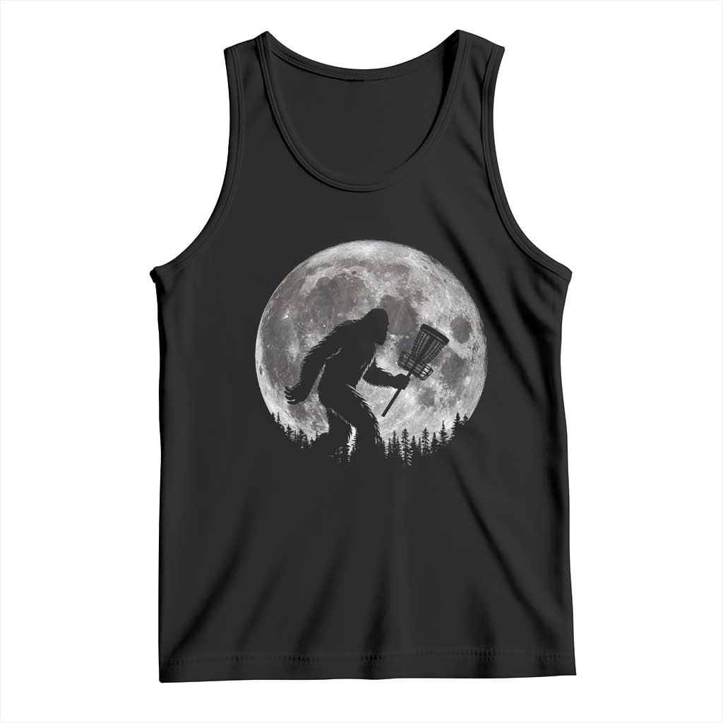 Disc Golf Bigfoot Tank Top Funny Cool Full Moon & Trees Sasquatch - Print Your Wear