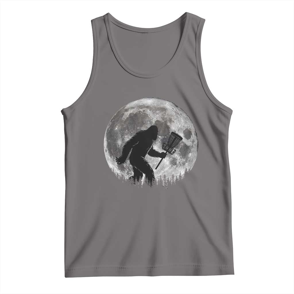 Disc Golf Bigfoot Tank Top Funny Cool Full Moon & Trees Sasquatch TS10 Deep Heather Print Your Wear