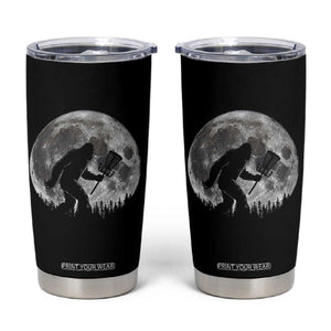 Disc Golf Bigfoot Tumbler Cup Funny Cool Full Moon & Trees Sasquatch TS10 Black Print Your Wear