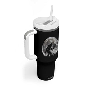 Disc Golf Bigfoot Tumbler With Handle Funny Cool Full Moon & Trees Sasquatch TS10 Print Your Wear