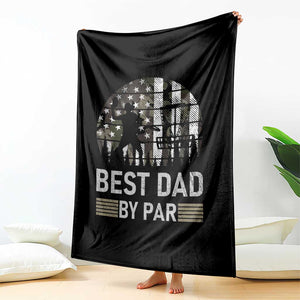 Disc Golf Best Dad By Par Throw Blanket Funny Sports Golfer Frisbee Camo American Flag TS10 Print Your Wear