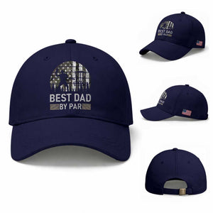 Disc Golf Best Dad By Par Baseball Cap Funny Sports Golfer Frisbee Camo American Flag TS10 Baseball Cap Universal Fit Dark Blue Print Your Wear