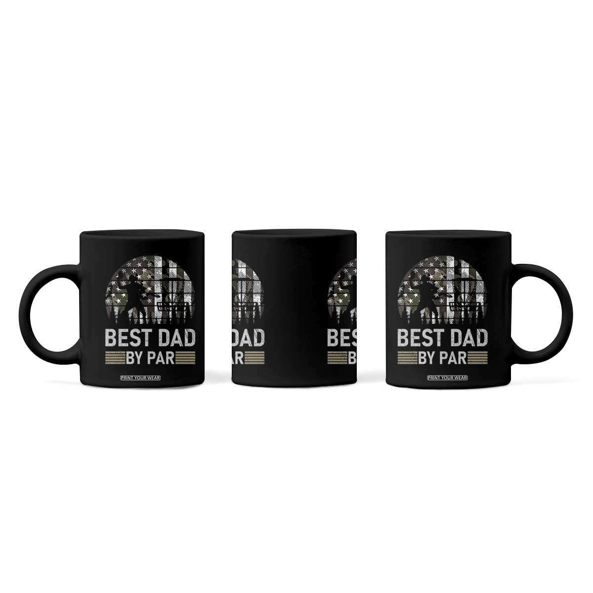 Disc Golf Best Dad By Par Coffee Mug Funny Sports Golfer Frisbee Camo American Flag TS10 Print Your Wear