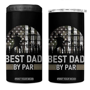 Disc Golf Best Dad By Par 4 in 1 Can Cooler Tumbler Funny Sports Golfer Frisbee Camo American Flag TS10 One Size: 16 oz Black Print Your Wear