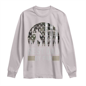 Disc Golf Best Dad By Par Long Sleeve Shirt Funny Sports Golfer Frisbee Camo American Flag TS10 Ice Gray Print Your Wear