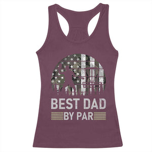 Disc Golf Best Dad By Par Racerback Tank Top Funny Sports Golfer Frisbee Camo American Flag - Print Your Wear