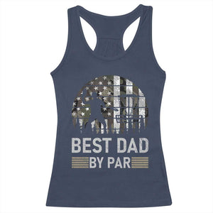 Disc Golf Best Dad By Par Racerback Tank Top Funny Sports Golfer Frisbee Camo American Flag - Print Your Wear