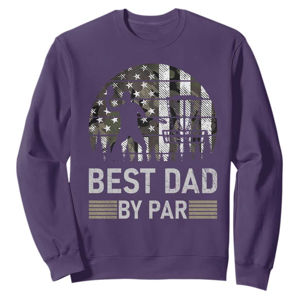 Disc Golf Best Dad By Par Sweatshirt Funny Sports Golfer Frisbee Camo American Flag TS10 Purple Print Your Wear
