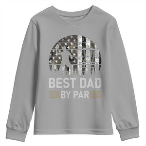 Disc Golf Best Dad By Par Youth Sweatshirt Funny Sports Golfer Frisbee Camo American Flag TS10 Sport Gray Print Your Wear