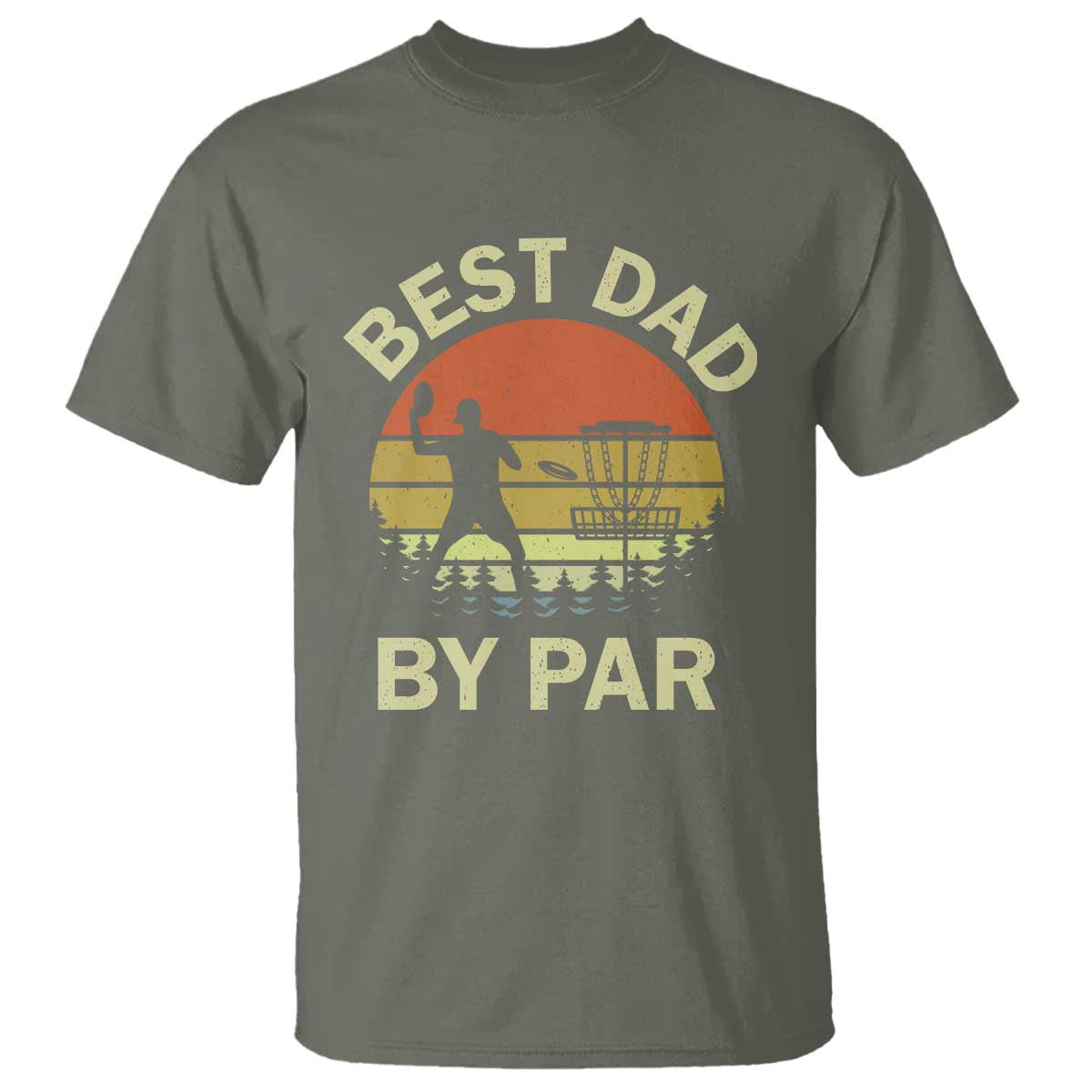 Best Dad By Par Disc Golf T Shirt American Camouflage FlaG TS10 Military Green Print Your Wear