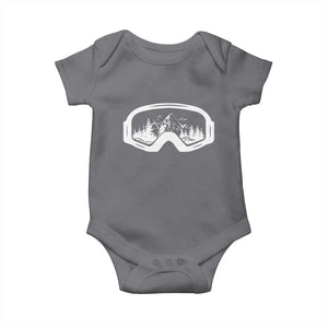 Skiing Baby Onesie Skiing Goggles Snow Wintersport Ski Snowboard TS10 Charcoal Print Your Wear