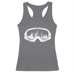 Skiing Racerback Tank Top Skiing Goggles Snow Wintersport Ski Snowboard TS10 Charcoal Print Your Wear
