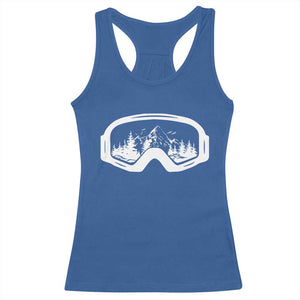 Skiing Racerback Tank Top Skiing Goggles Snow Wintersport Ski Snowboard TS10 Royal Blue Print Your Wear