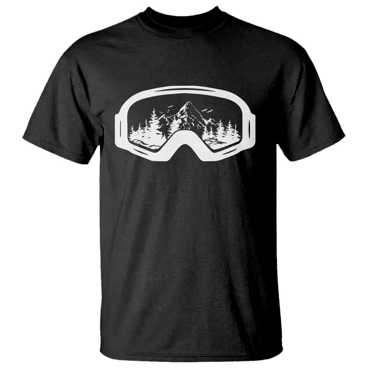 Skiing T Shirt Skiing Goggles Snow Wintersport Ski Snowboard TS10 Black Print Your Wear