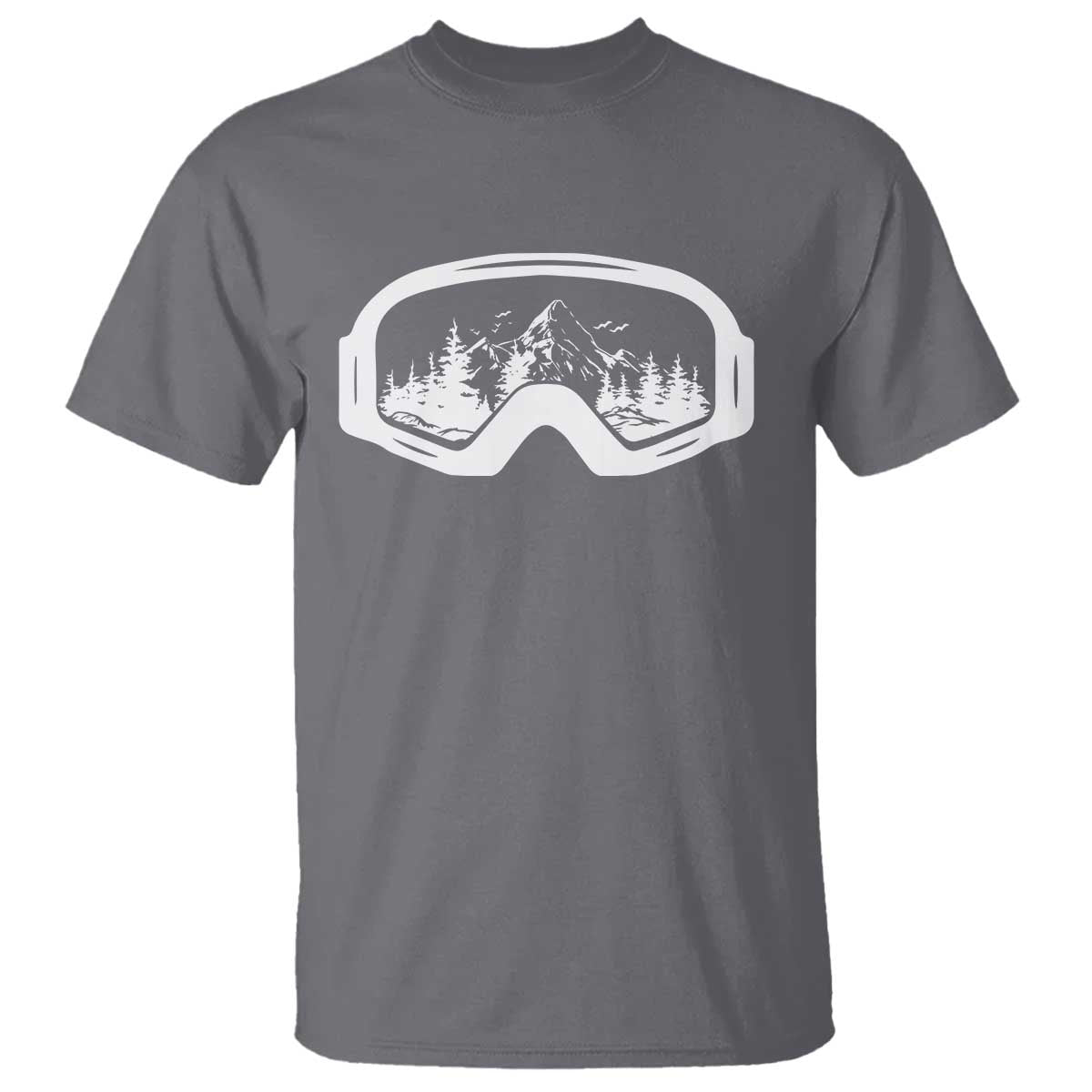 Skiing T Shirt Skiing Goggles Snow Wintersport Ski Snowboard TS10 Charcoal Print Your Wear