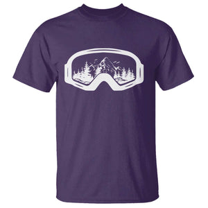 Skiing T Shirt Skiing Goggles Snow Wintersport Ski Snowboard TS10 Purple Print Your Wear