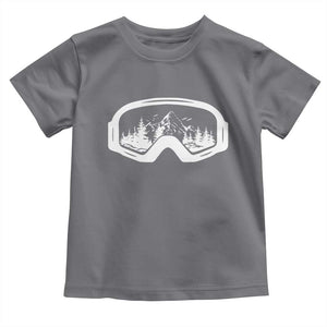 Skiing Toddler T Shirt Skiing Goggles Snow Wintersport Ski Snowboard TS10 Charcoal Print Your Wear
