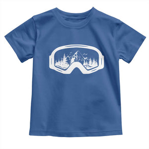 Skiing Toddler T Shirt Skiing Goggles Snow Wintersport Ski Snowboard TS10 Royal Blue Print Your Wear