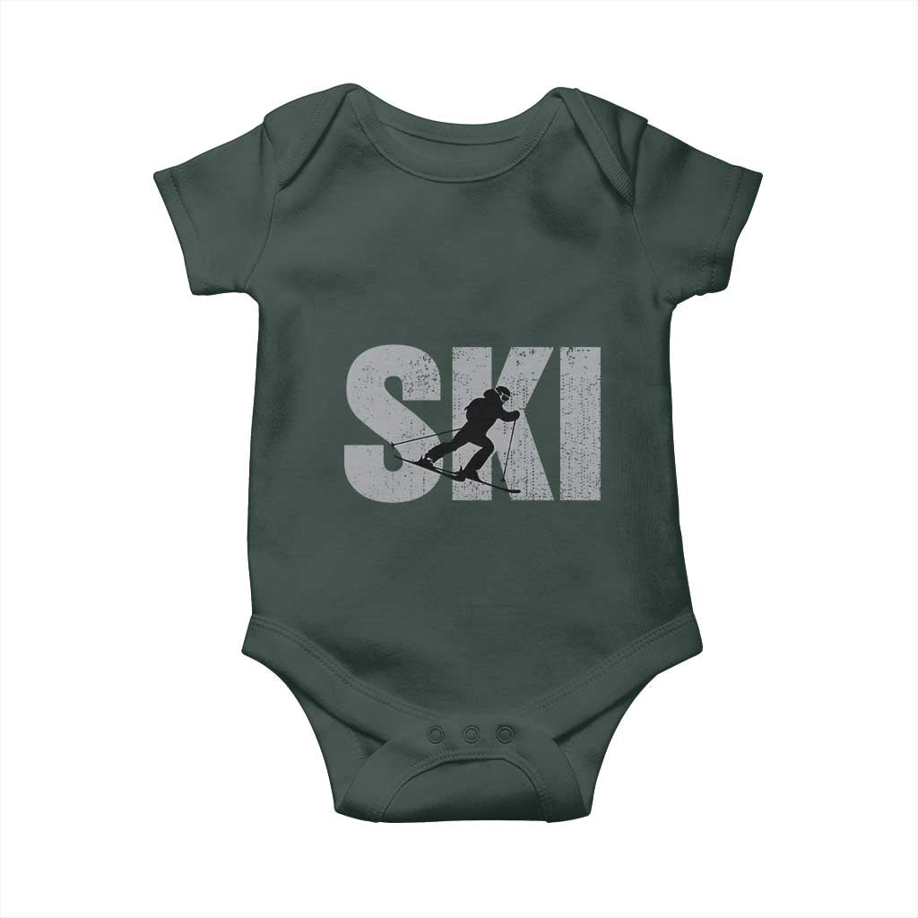 Cool Distressed Skiing Baby Onesie for Skiers TS10 Print Your Wear
