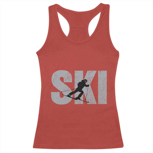 Cool Distressed Skiing Racerback Tank Top for Skiers TS10 Red Print Your Wear
