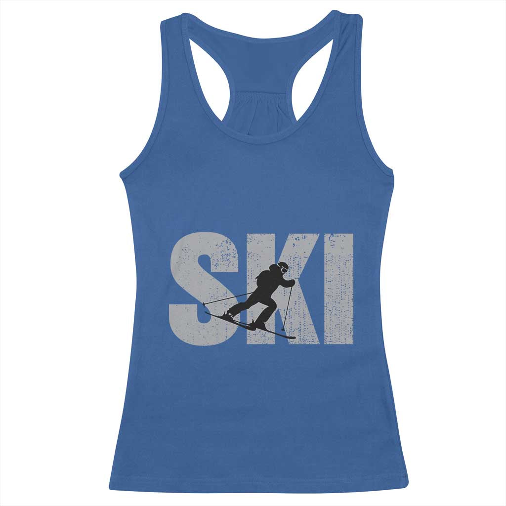 Cool Distressed Skiing Racerback Tank Top for Skiers TS10 Royal Blue Print Your Wear