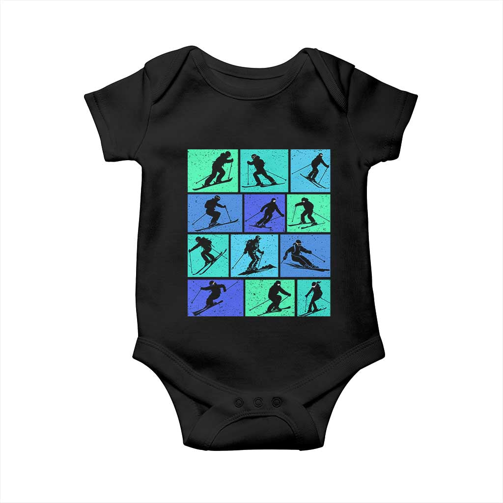 Skiing Baby Onesie for Skiers Wintersport Ski Snowboard TS10 Black Print Your Wear