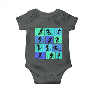 Skiing Baby Onesie for Skiers Wintersport Ski Snowboard TS10 Dark Heather Print Your Wear