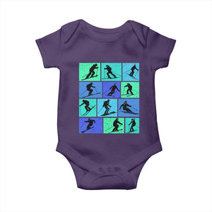 Skiing Baby Onesie for Skiers Wintersport Ski Snowboard TS10 Purple Print Your Wear