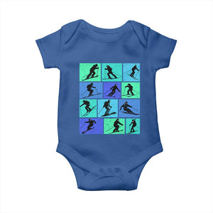 Skiing Baby Onesie for Skiers Wintersport Ski Snowboard TS10 Royal Blue Print Your Wear