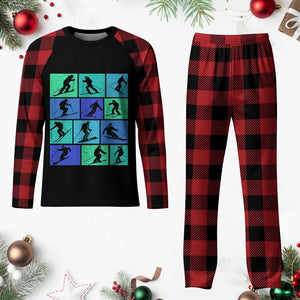 Skiing Plaid Pajama Set for Skiers Wintersport Ski Snowboard TS10 Buffalo Plaid Print Your Wear