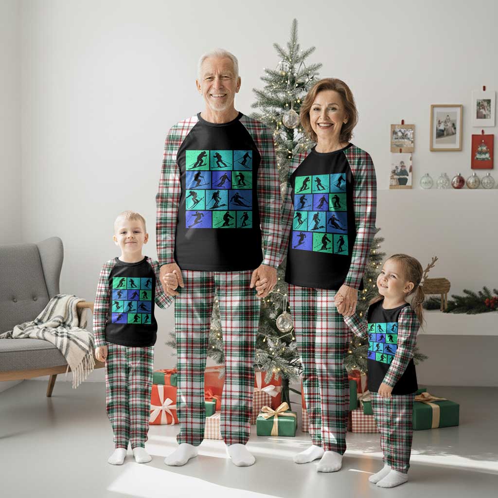 Skiing Plaid Pajama Set for Skiers Wintersport Ski Snowboard TS10 Christmas Plaid Print Your Wear