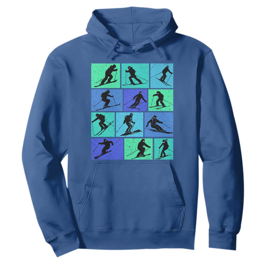 Skiing Hoodie for Skiers Wintersport Ski Snowboard TS10 Royal Blue Print Your Wear