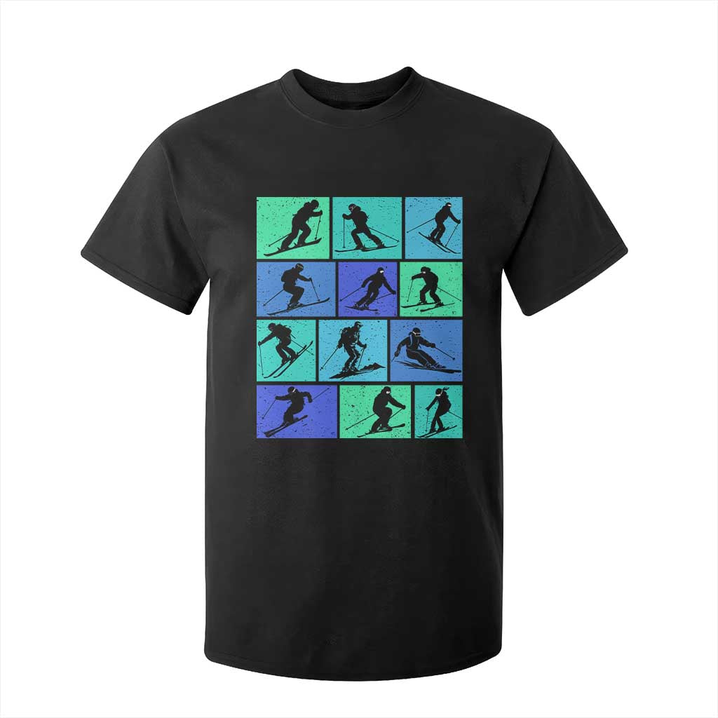 Skiing T Shirt For Kid for Skiers Wintersport Ski Snowboard TS10 Black Print Your Wear