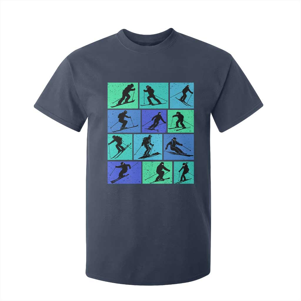 Skiing T Shirt For Kid for Skiers Wintersport Ski Snowboard TS10 Navy Print Your Wear