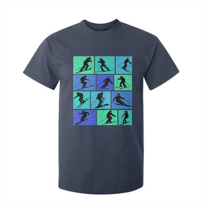 Skiing T Shirt For Kid for Skiers Wintersport Ski Snowboard TS10 Navy Print Your Wear