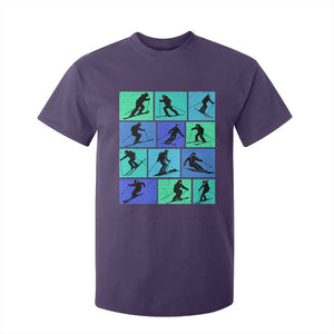 Skiing T Shirt For Kid for Skiers Wintersport Ski Snowboard TS10 Purple Print Your Wear