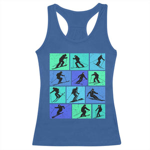 Skiing Racerback Tank Top for Skiers Wintersport Ski Snowboard TS10 Royal Blue Print Your Wear