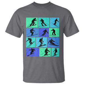 Skiing T Shirt for Skiers Wintersport Ski Snowboard TS10 Charcoal Print Your Wear