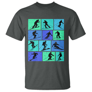 Skiing T Shirt for Skiers Wintersport Ski Snowboard TS10 Dark Heather Print Your Wear