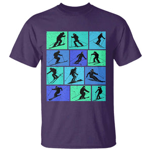 Skiing T Shirt for Skiers Wintersport Ski Snowboard TS10 Purple Print Your Wear